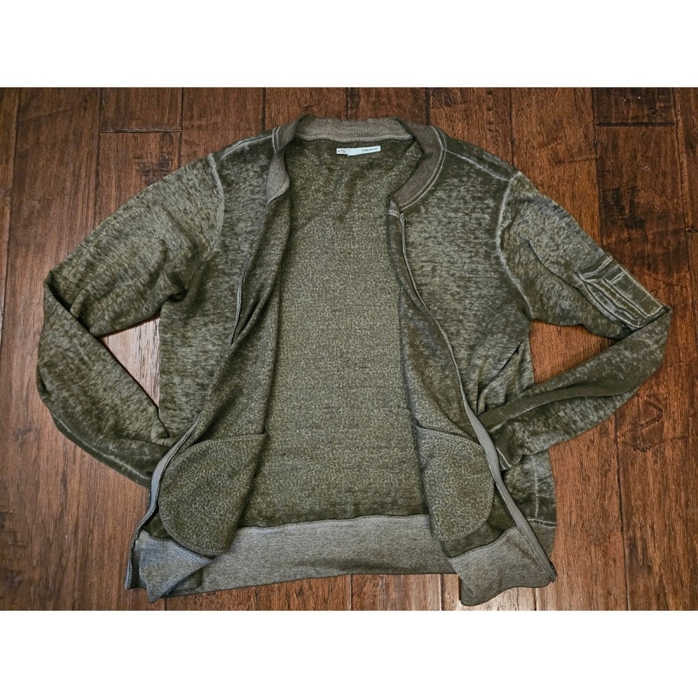 Maurices Olive Green Y2K Full Zip Cardigan Sweater Utility Pocket XL Indie Artsy - Picture 3 of 7